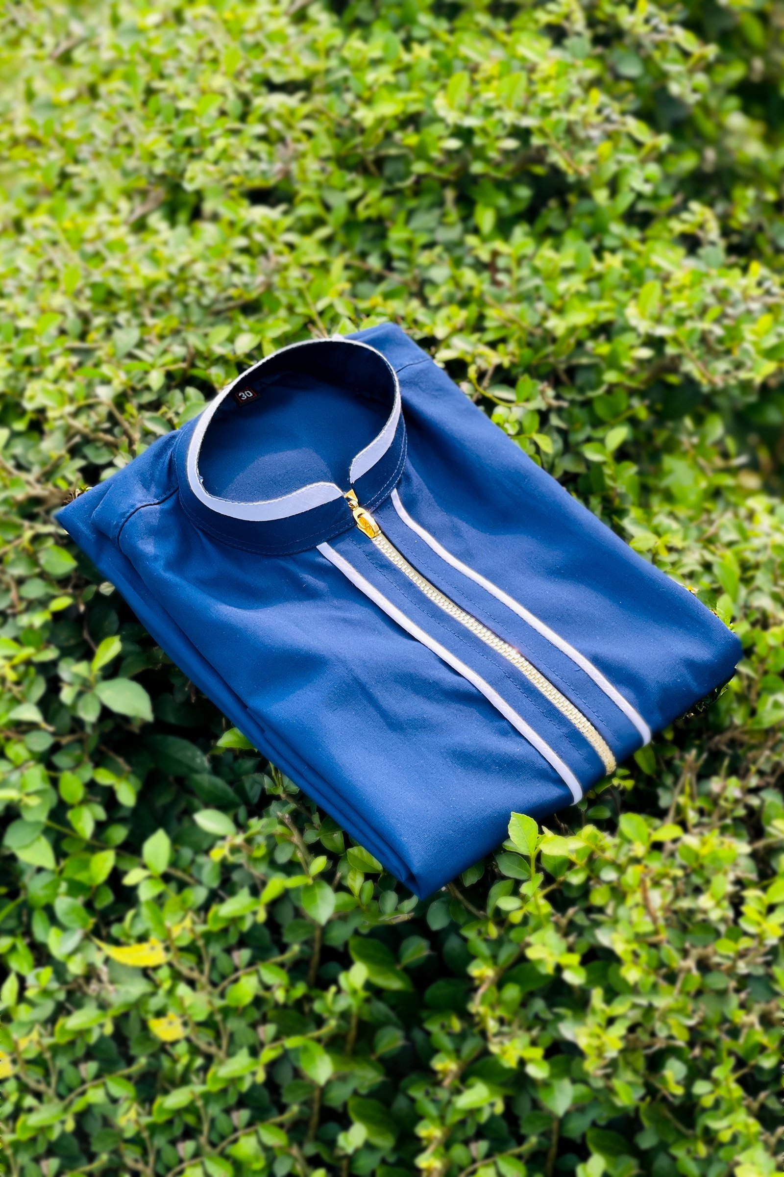 new.jpg Little Ameer – Navy Blue Jubba & Pajama Set - Image 1